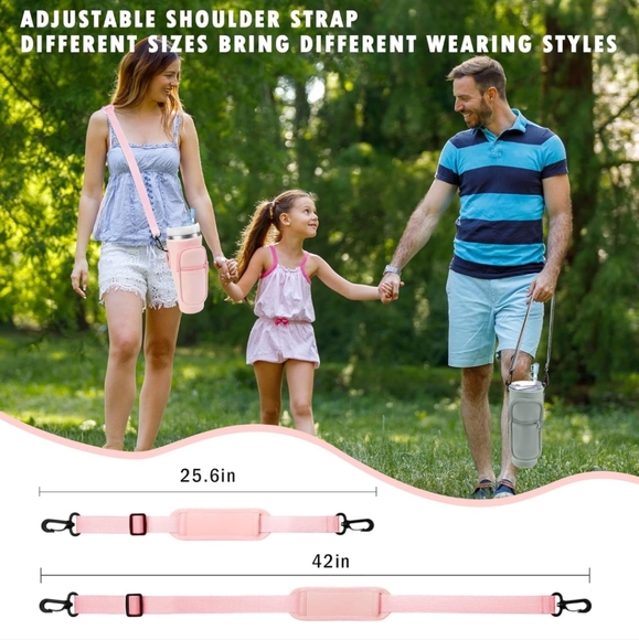 Tumbler Carrier Bag with Accessories (Great Gift Idea) Pink - Picture 6 of 8